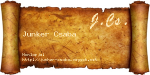 Junker Csaba névjegykártya
